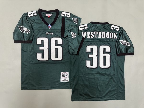 Men's Philadelphia Eagles #36 Brian Westbrook Green Jersey