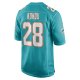 Men's Miami Dolphins Kader Kohou Nike Aqua Game Player Jersey