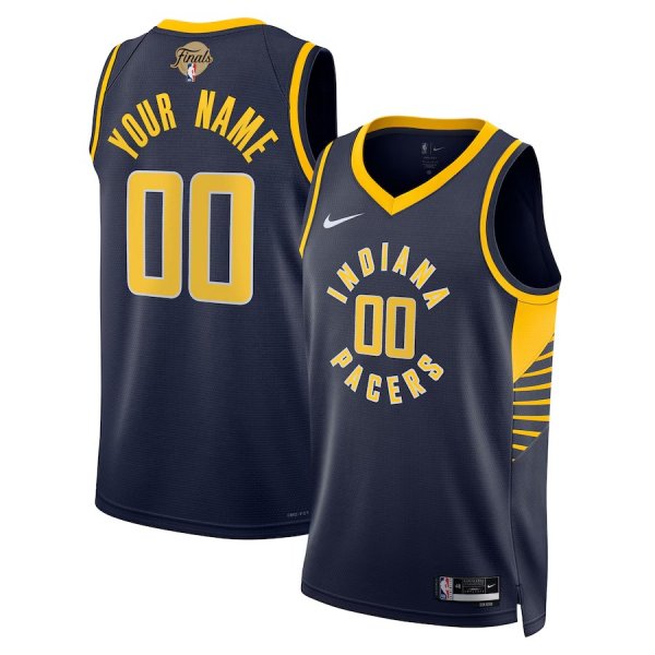 Men's Unisex Indiana Pacers Nike Navy 2025 NBA Finals Patch Custom Swingman Icon Edition Jersey
