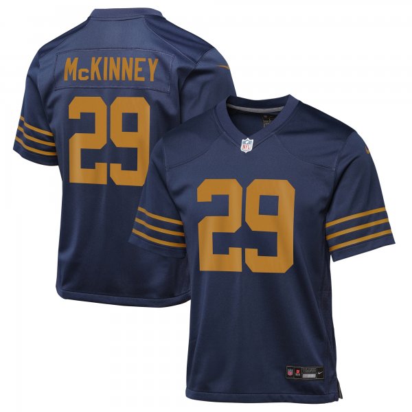 Youth Green Bay Packers #29 Xavier McKinney Nike Navy The 1923 Classic Game Jersey