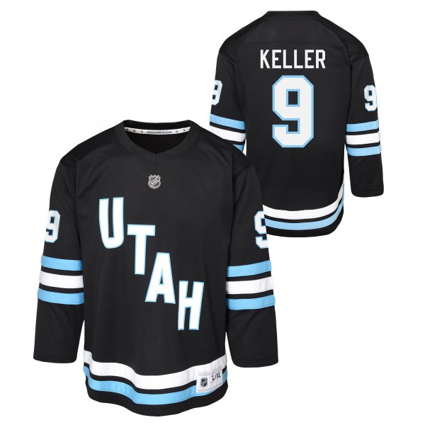Youth Utah Mammoth #9 Clayton Keller Black Alternate Replica Player Jersey